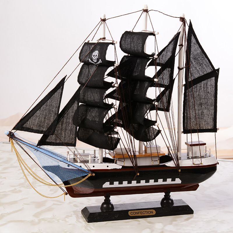 2018 Wooden Pirate Ship Model Office Decorations Craft Canvas 2018 Wooden Pirate Ship Model Office Decorations Craft Canvas Sailboat Solid Wood Sailing Large Medium Size Handcrafts Ornament From Simohomestroe