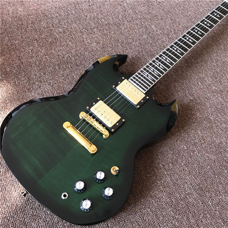 Hot Selling High Quality Custom Electric Guitar In Dark Green Color