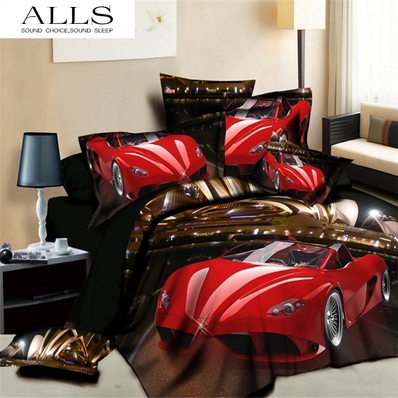 100 cotton 3d oil painting bed linen adult car bedding set duvet car bed sheets