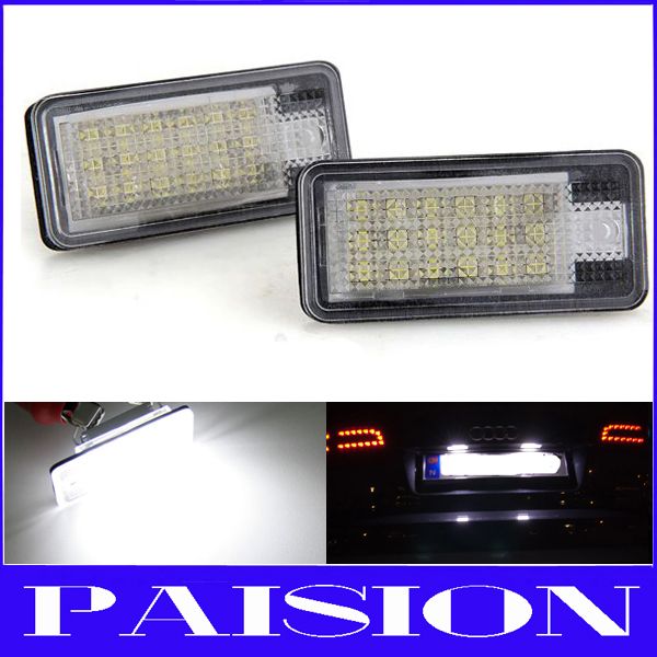 2019 2x LED LICENSE PLATE LIGHT For AUDI A3 S3 A4 B6 B7 A6 S6 Q7 Error