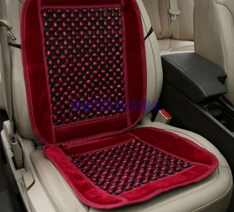1 X Natural Wood Bead Seat Cushion Auto Car Home Chair Cover Tan Beaded Order 18no Track
