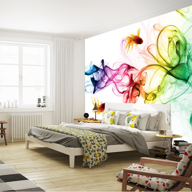 Modern Smoke Fog Wallpaper 3d Photo Goldfish Wall Mural Childrens Room Bedroom Living Art Decor Sofa Tv Background Widescreen