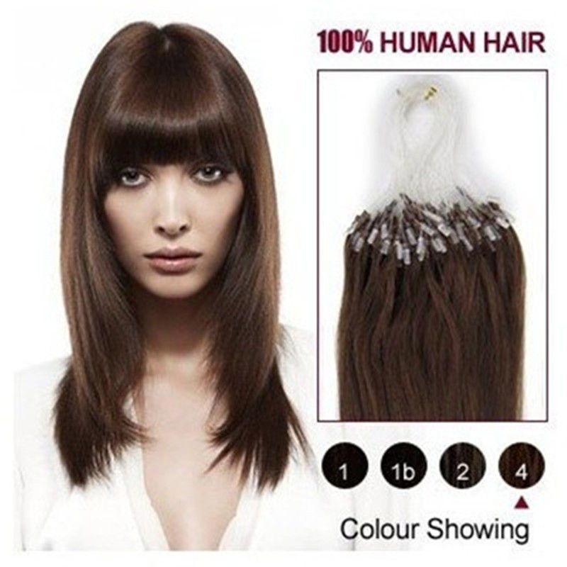 Wholesale Remy Indian Hair 16 24 1g /S 100g4 Medium Brown Loop/Micro