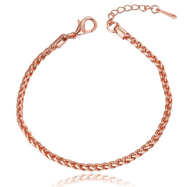 2019 High Quality 18K Gold Plated Chain Bracelet Circular Grid 3MMX20CM