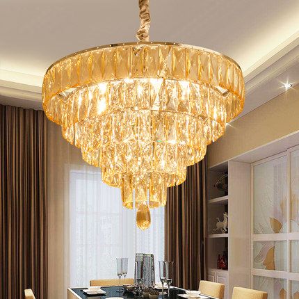Modern Crystal Chandelier American K9 Chandeliers Lights Fixture Home Indoor Lighting Bed Dining Room Lobby Hotel Hall Hanging Lamps