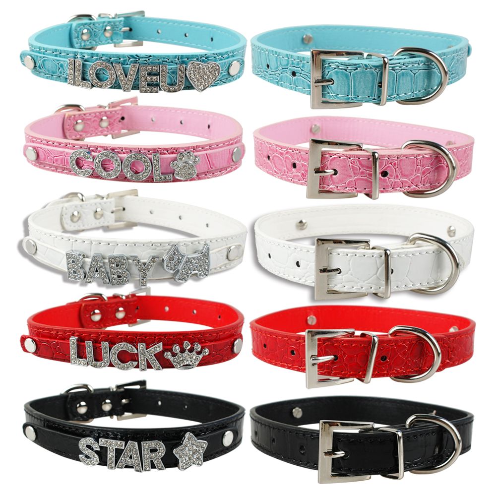 2018 gator skin customized leather dog collars personalized pet