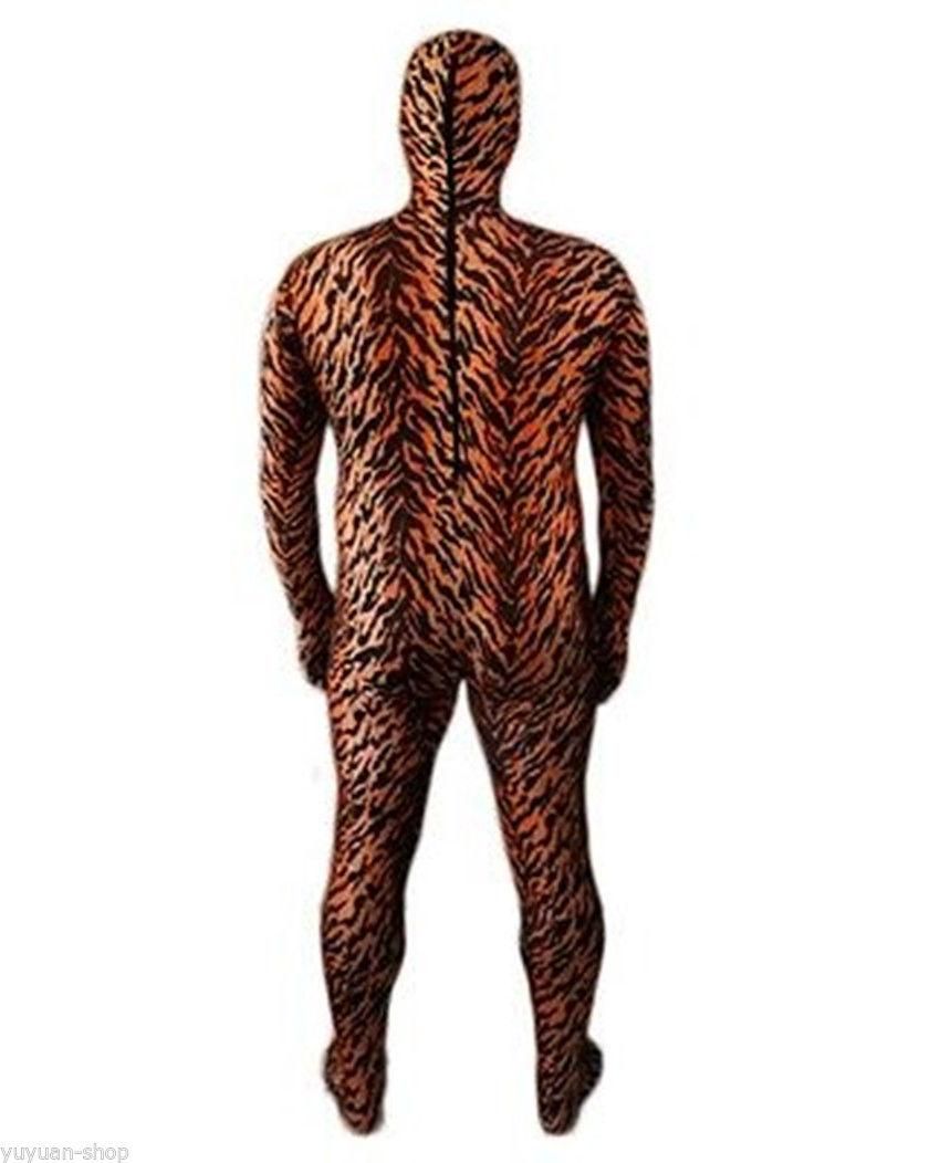 2020 Full Body Tiger Stripes Lycra Zentai Halloween Party ...
