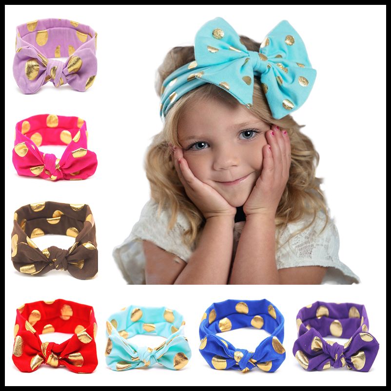 Hair Bows Wholesales Bronzing Dots Hair Ribbons Kids Boutique Hair