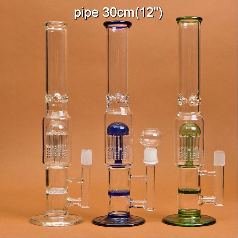 2019 Glass Water Smoking Pipe 12 Height Percolator Pipes Disk
