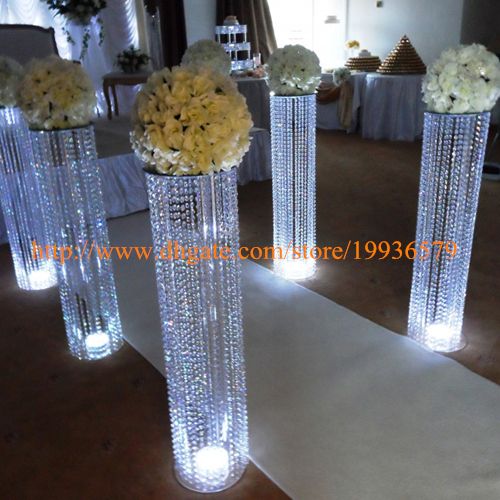 3fttall Acrylic Wedding Decoration Crystal Walkway Pillars Pedestals