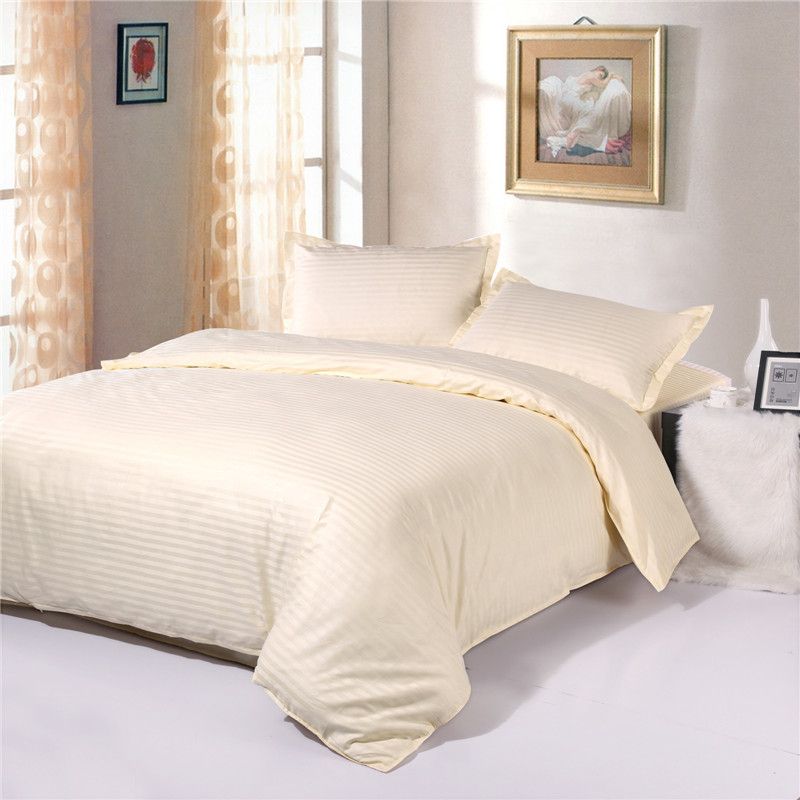100 Cotton 1cm Satin Cream Colored Hotel Quality Bedding Sets Duvet 100 Cotton 1cm Satin Cream Colored Hotel Quality Bedding Sets Duvet Cover Luxury Twin Full Queen King Comfortable Duvets From