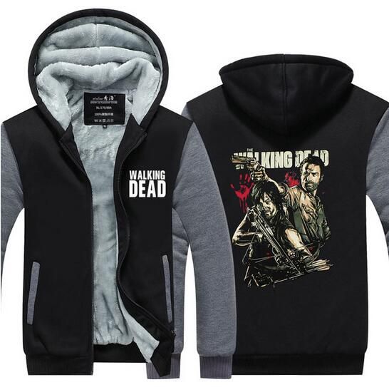 2018 2017 winter autumn men tops the walking dead printed hoodies