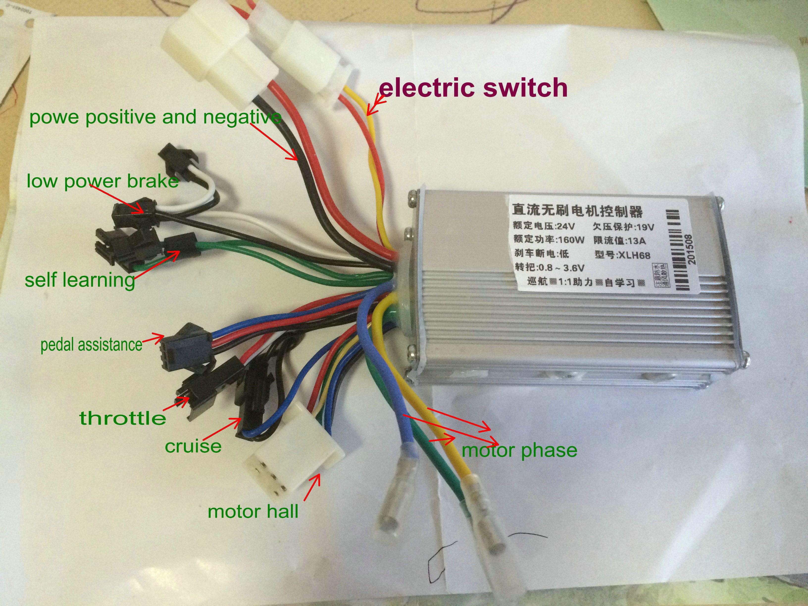 2018 24v36v48v 250w350w Bldc Motor Speed Controller 6 ... evo e bike 24v wiring diagram 