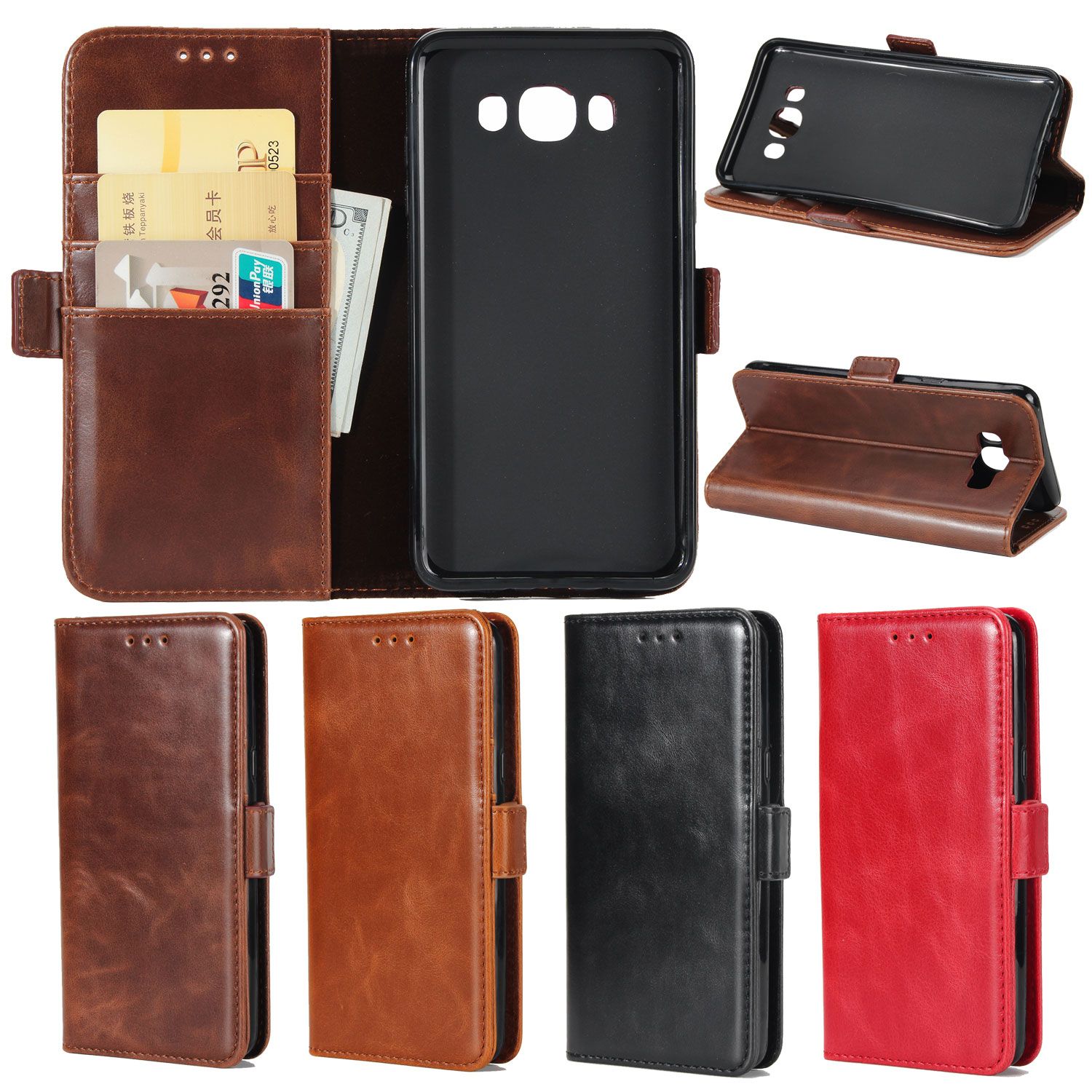 30 Version Phone Case For Samsung Galaxy A7 2017 A5 J7 2016 J2 J5 30 Version Phone Case For Samsung Galaxy A7 2017 A5 J7 2016 J2 J5 Prime Crazy Horse Leather Skin Wallet Card Stand Tpu Cover Case Unique Cell Phone Cases