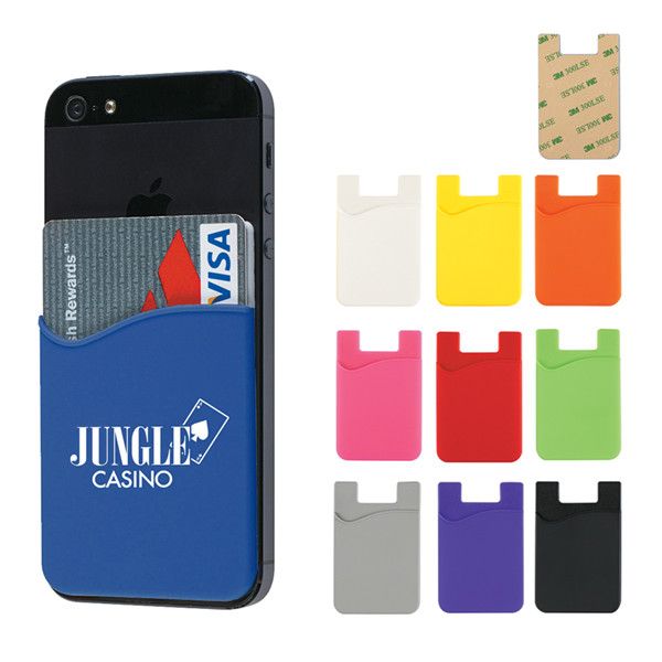 Universal 3M Sticky Phone Wallet Silicone Self Adhesive Card Pocket