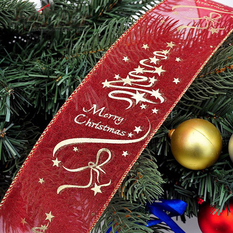 Wholesale Christmas Tree Ribbon Decorations Red Gold Ribbon