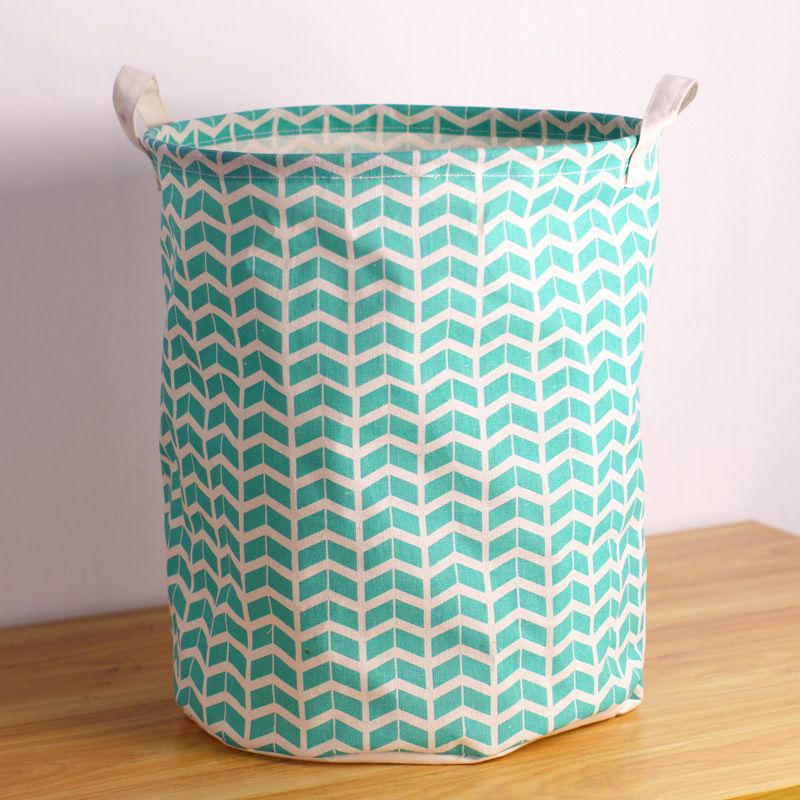 Storage Baskets Online Sale Hot Sale Green Wave Fabric Laundry Basket