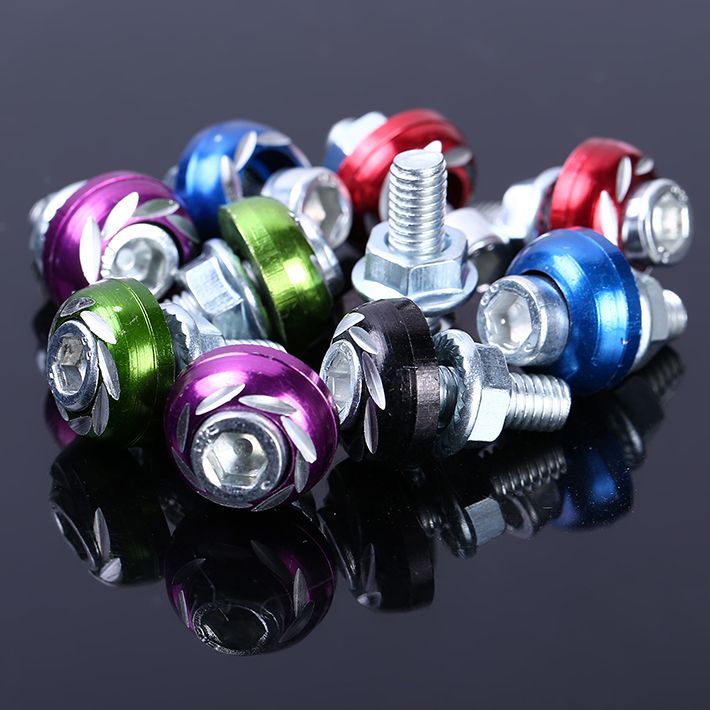 2021 Car Decorative License Plate Frame Screw Screws Bolt 6mm Thread Auto Hex Cap Screws Alloy