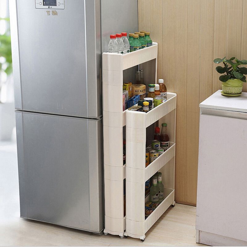 2019 White Gap Storage Shelf For Kitchen Skating Movable 2019 White Gap Storage Shelf For Kitchen Skating Movable Plastic Bathroom Save Space 3 And 4 Layers High Quality From Yangyang950514