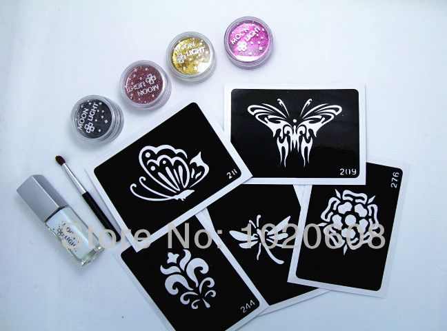 diy reusable glitter tattoo stencil glitter tattoo kits with tattoo