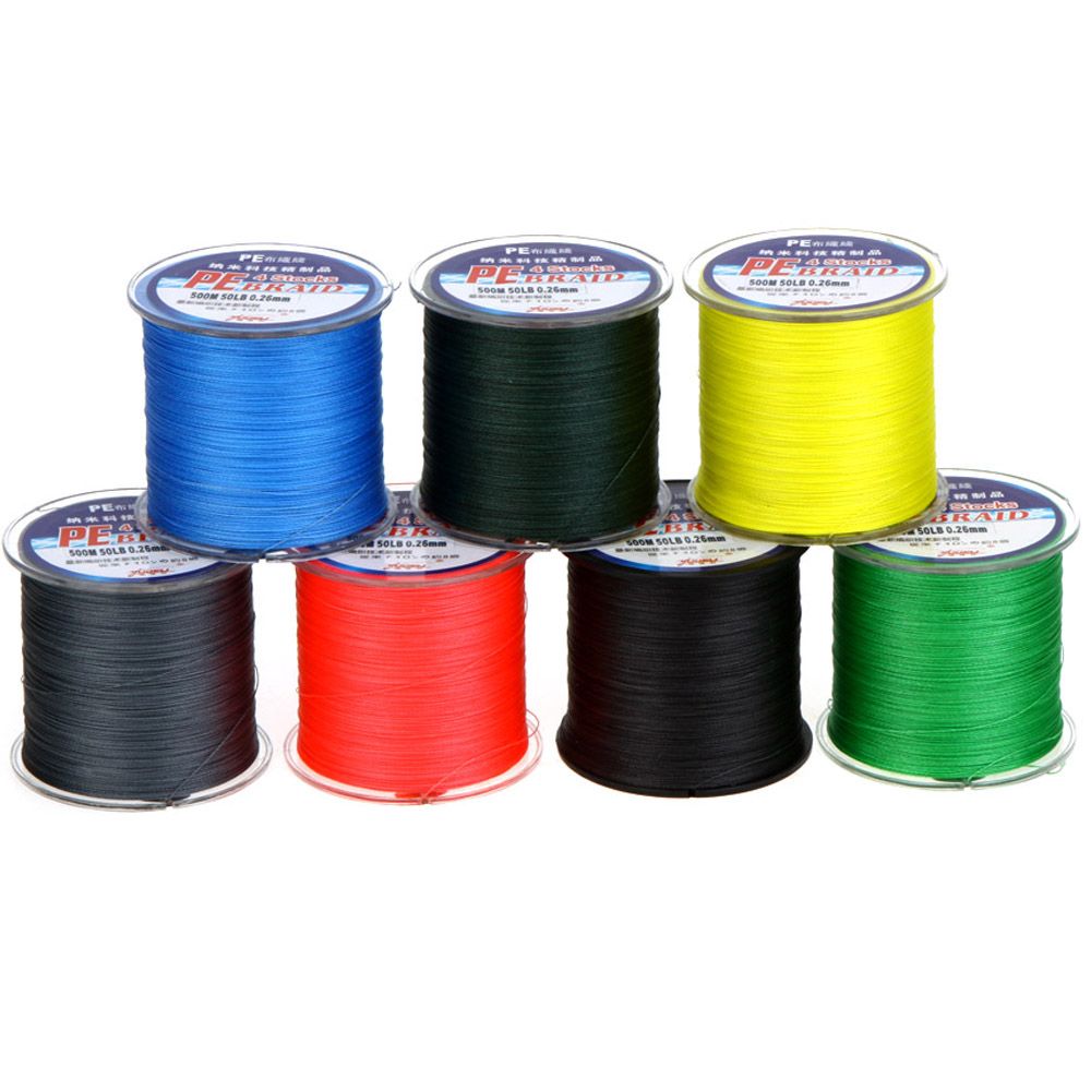 2019 ! 500M 50LB Multi Color PE Fishing Line 4 Strands Multifilament