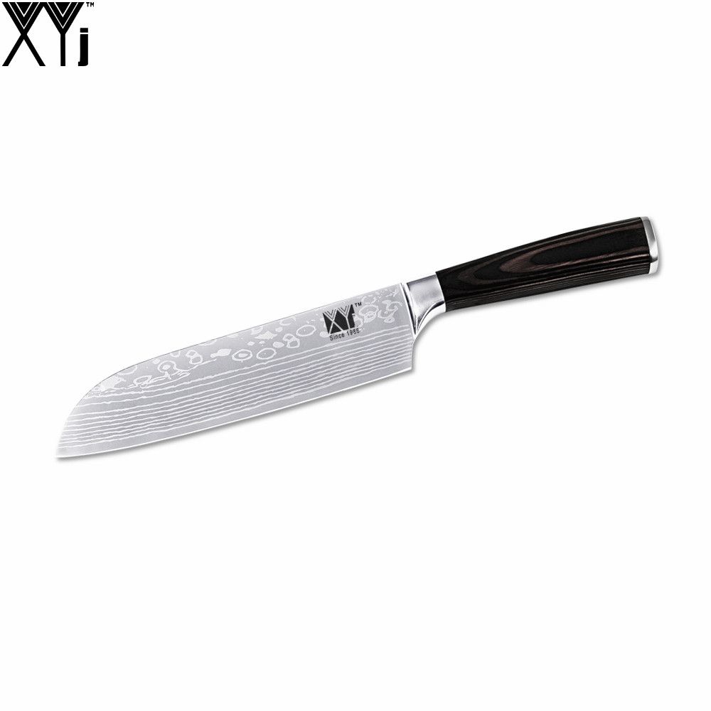 XYj Brand Best Gift 7Cr17 Stainless Steel Sharp Blade 7 Inch Santoku