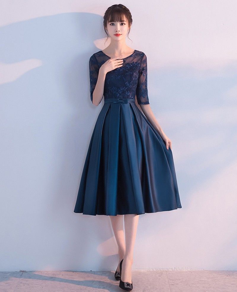 medium blue bridesmaid dresses