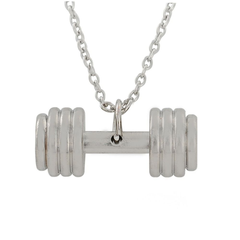 WholesaleSporty Dumbbell Barbell Pendants Necklace Individuality