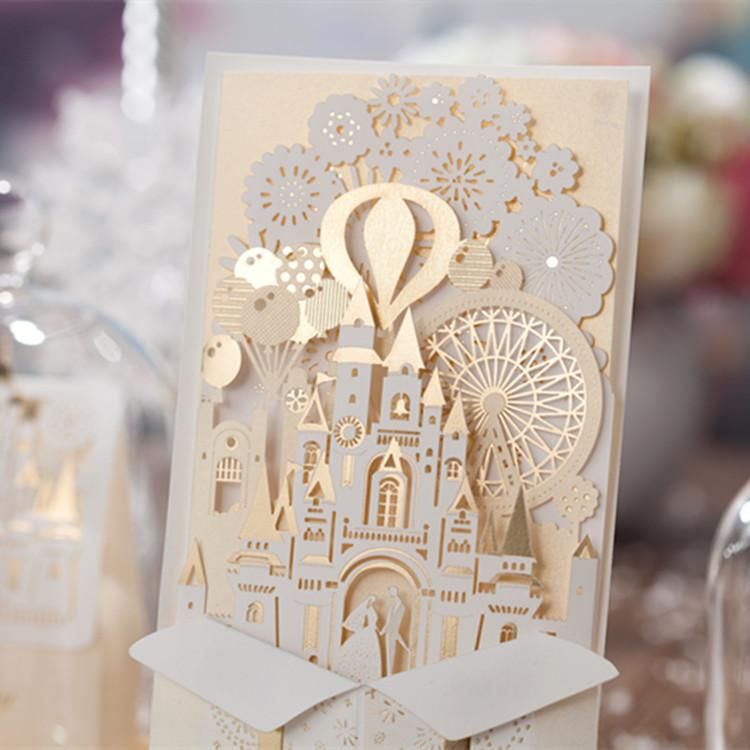 3D Wedding Invitations Cards Free Customize Laser Cutting Invitation
