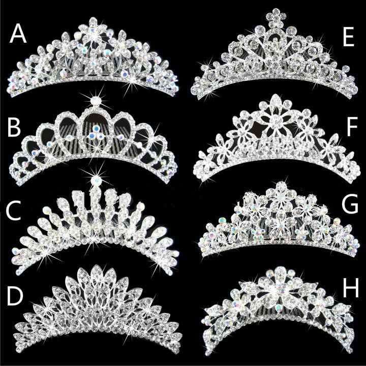2015 Shiny Crystals Wedding Crowns Sparking Rhinestone Bridal Tiaras