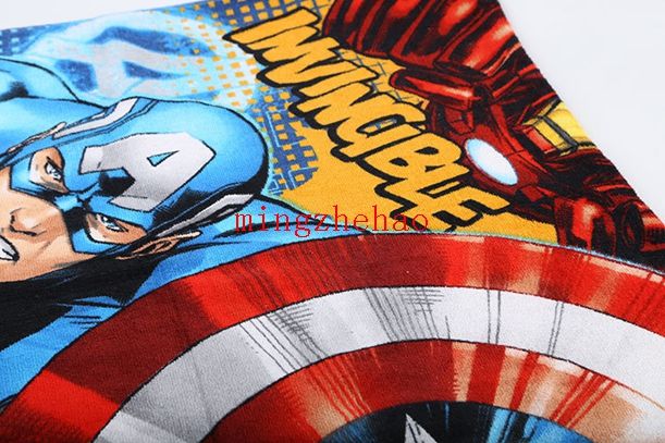 Acheter 2015 Détail Les Avengers Serviette Iron Man Serviettes En Coton Salle De Bains Enfants Hulk Serviette De Plage Enfants Captain America