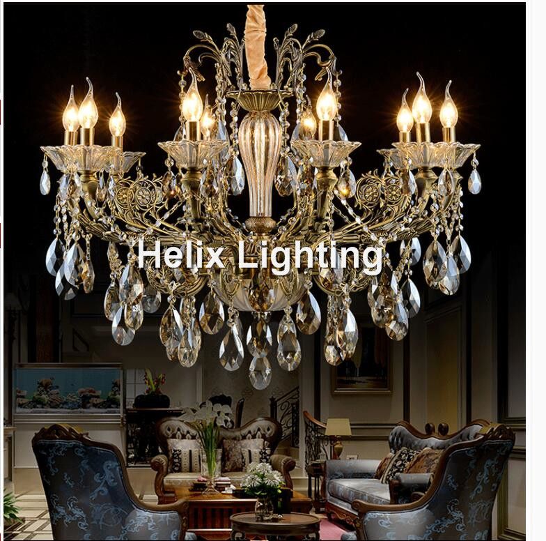 Bronze Finished Antique Crystal Chandelier Lingting Luxurious Ac Led Bronze Finished Antique Crystal Chandelier Lingting Luxurious Ac Led Brass Lamp Re Suspension Lighting Lights Modern From