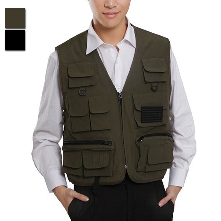 2019 Fall High Quality Outdoor Multi Pockets Vest Men Professional Photography Cameraman Vest