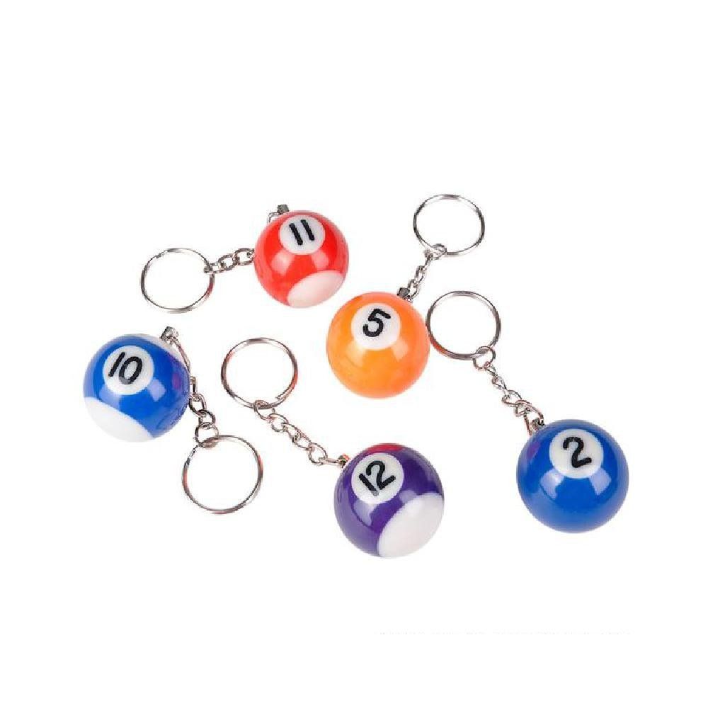 Mini 25mm Ball Pool Billiards Key Chain Snooker Table Ball Keychain Resin Key Ring ChainBest