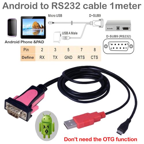 Acheter Micro USB À RS232 Avec Puissance Android Au Câble ... db9 to rs232 cable wiring diagram phone 