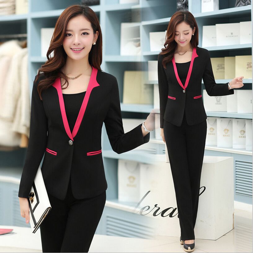 2018 wholesale autumn formal pant suits for women work wear suits