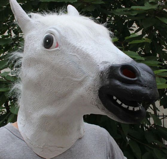 Cheap HOT Cheap Price Creepy Horse Mask Head Halloween Costume Theater