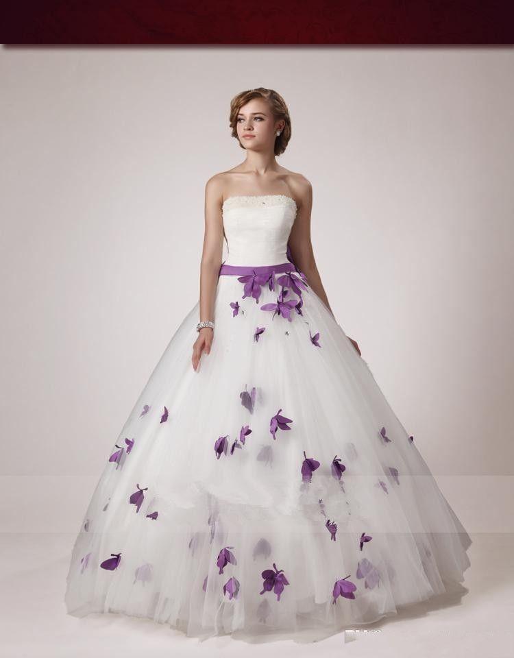 Purple and White Wedding Dresses