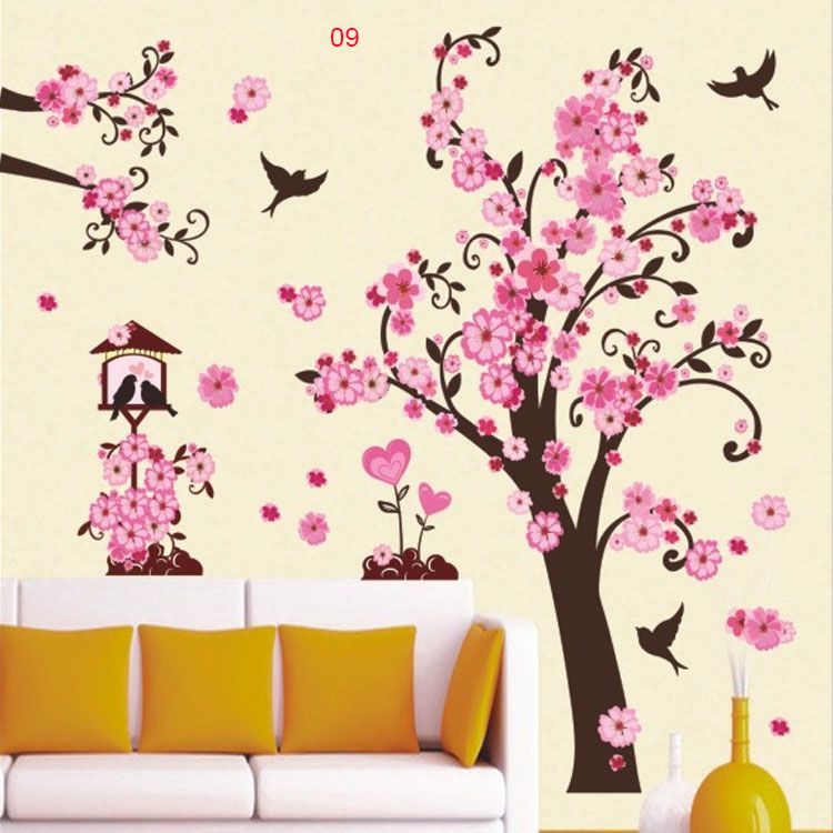 Birds Wall Art tree branches and buttfly birds wall art mural decal sticker decor Birds Wall Art tree branches and buttfly birds wall art mural decal sticker decor