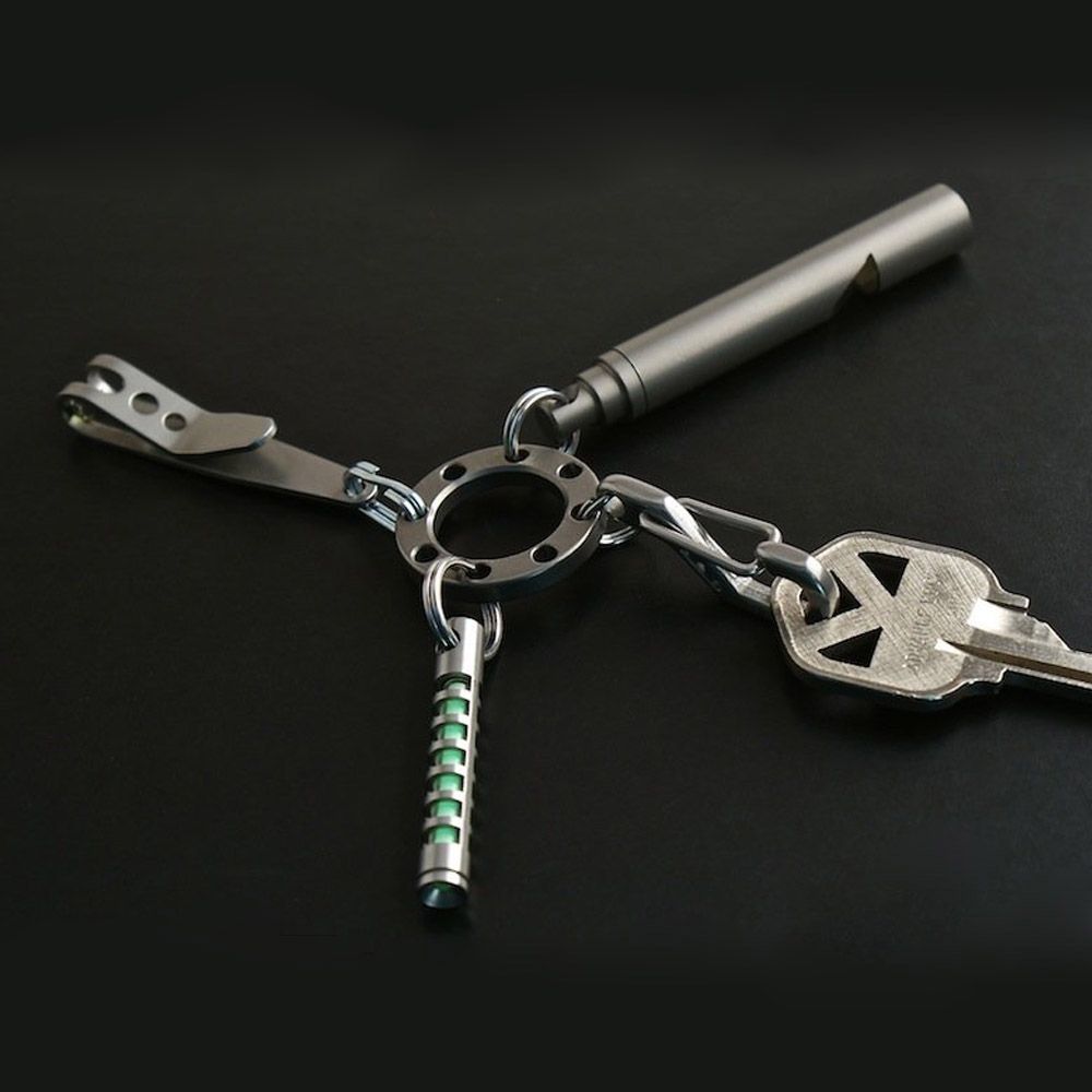 Stainless Steel Multi Purpose Camping Keychain Outdoor Key Chain