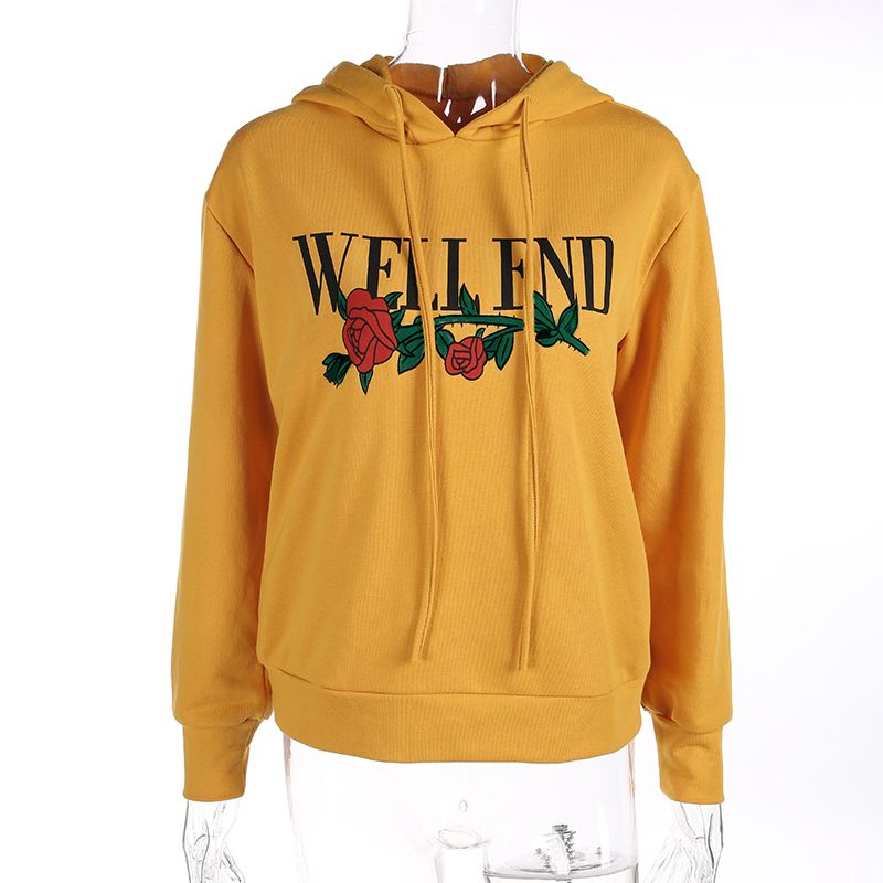 Compra Sudaderas Amarillas Para Niñas Con Flores Impresas Mujeres Sudaderas  Con Capucha De Manga Larga Longitud Regular Invierno Cálido Vestidos  Ocasionales Barato | Entrega Rápida Y Calidad | Es.Dhgate