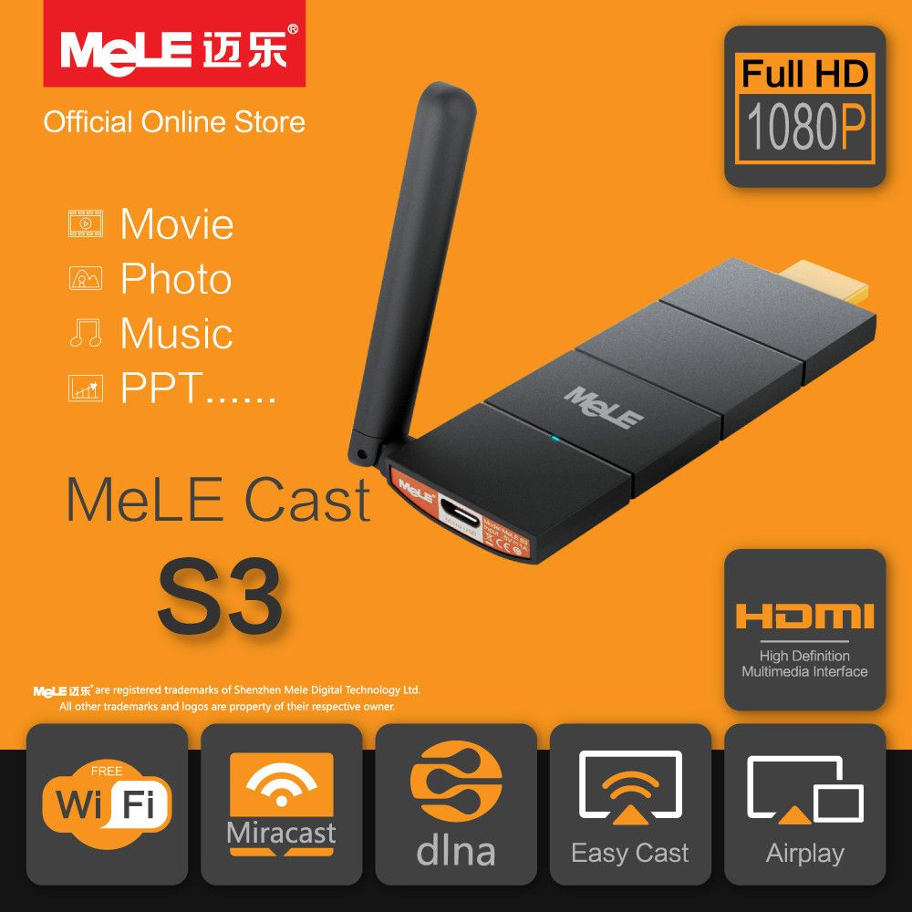 Smart TV Stick WiFi HDMI Dongle MeLE Cast S3 AirPlay