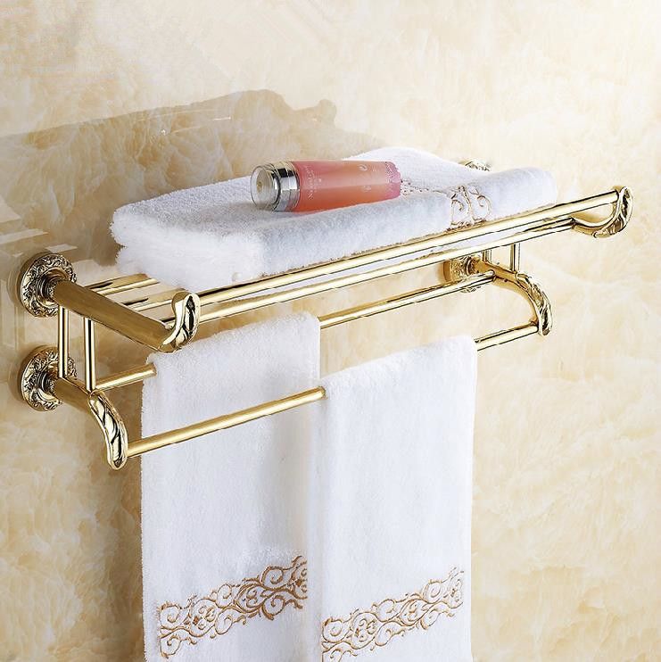2017 wall mounted gold plating bath towel holder towel shelf solid 2017 wall mounted gold plating bath towel holder towel shelf solid