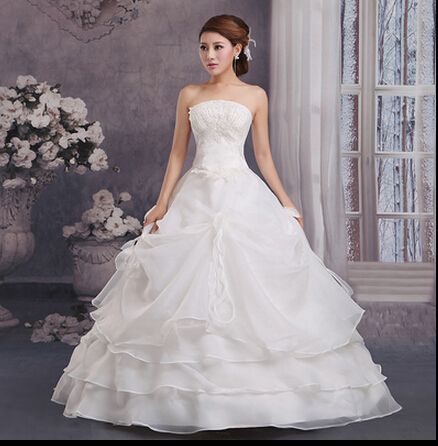 Summer Dresses 2015 Boob Tube Top Floor Length Princess Bride Wedding ...