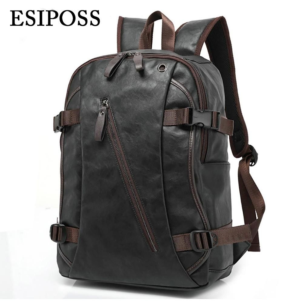 Wholesale Luxury Brand Backpack Mens High Quality Pu Leather Vintage
