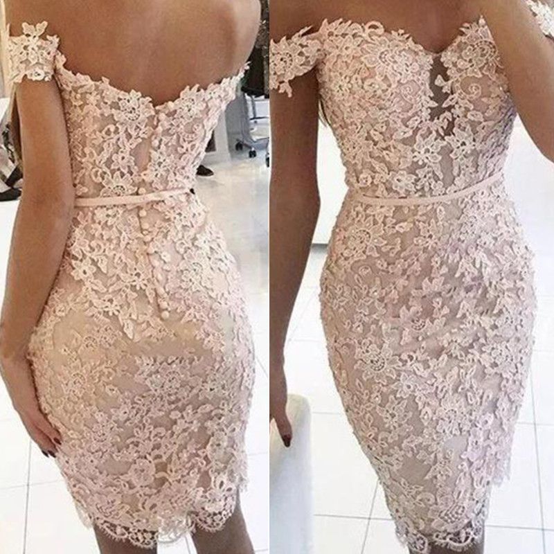 robe dentelle rose pale