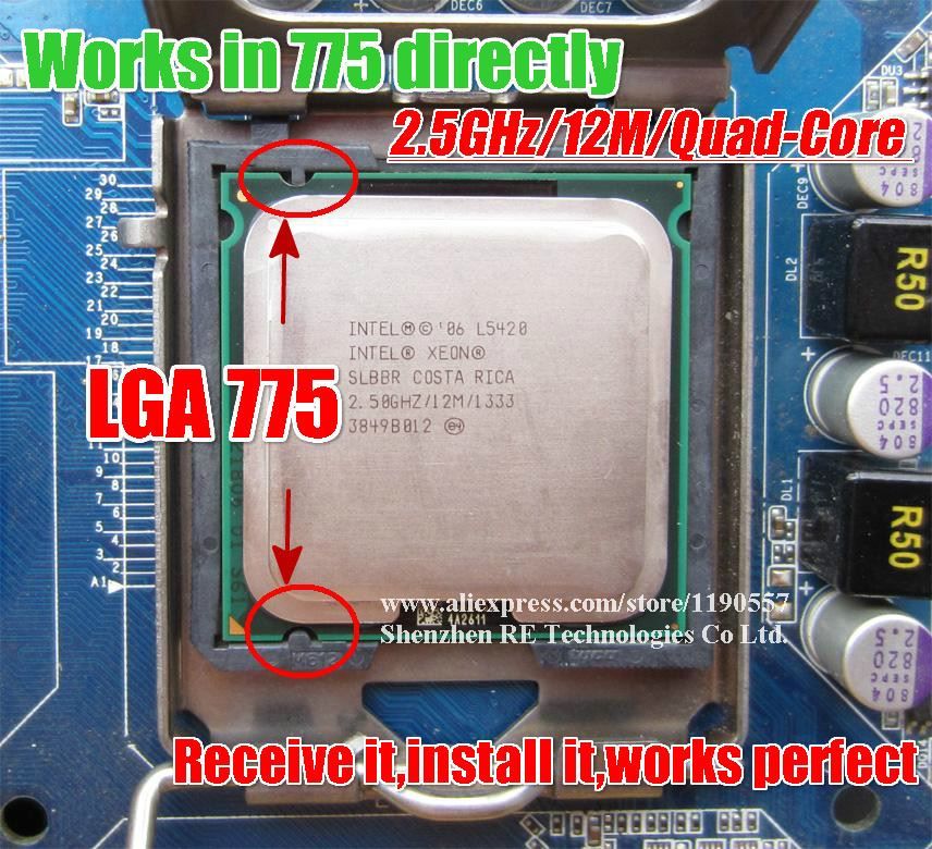 Intel Xeon L5420 CPU 2.5GHz 12MB Cache 1333MHz LGA771 Quad Core Processor SLARP