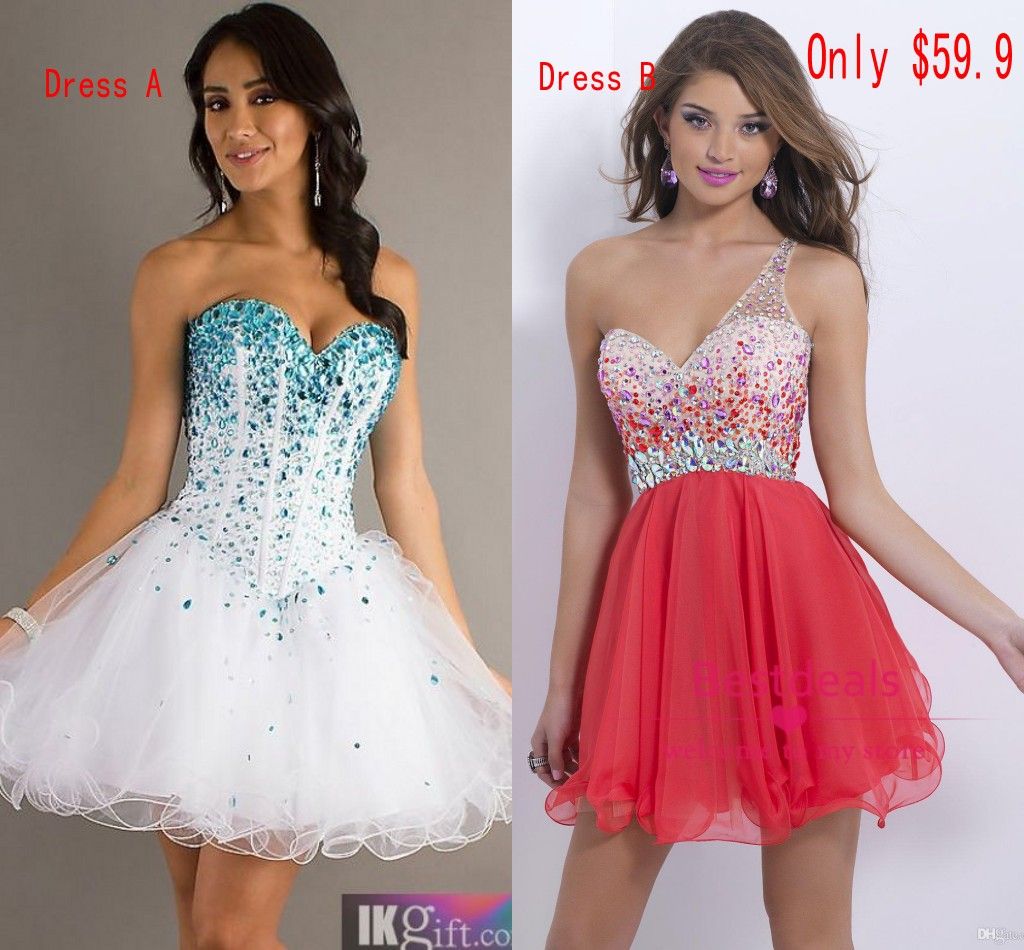  2015 Crystal Homecoming Dresses A Line Short Cocktail Gowns Prom Dresses 2016 Party Gowns Hot Selling Under 100