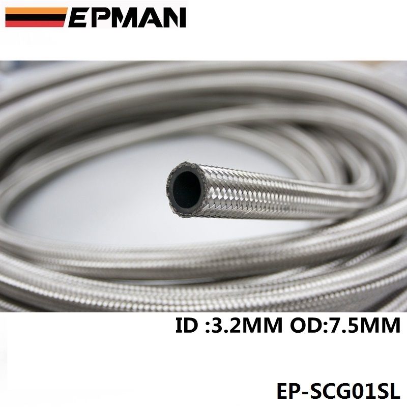 2019 EPMAN 50M Auto Stainless Steel Braided Hoses Fuel Oil Line Hose