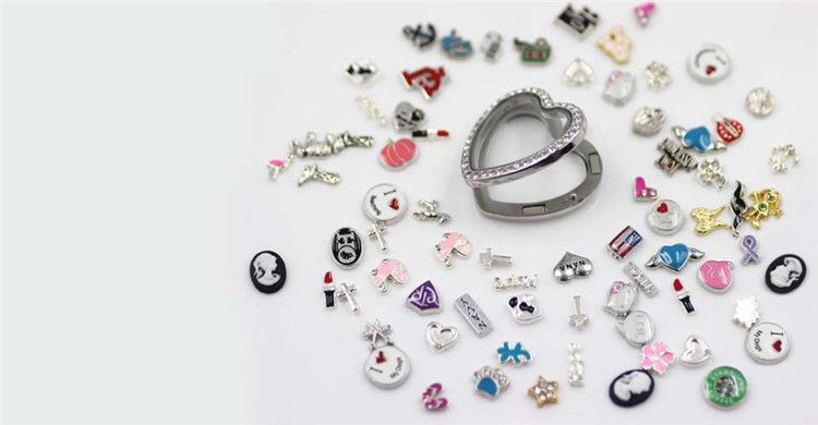 129 styles DIY Alloy Locket Jewelry Accessories for Magnetic glass floating locket Pendant Bracelet Mixed send